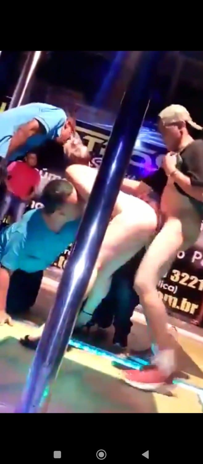 Young girl has a gangbang in a nightclub