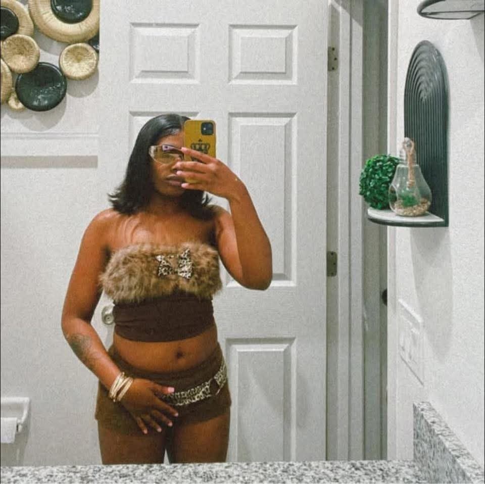 West Orlando Florida petite ebony Nay with pretty tight pussy gets fucked and throating a long dick