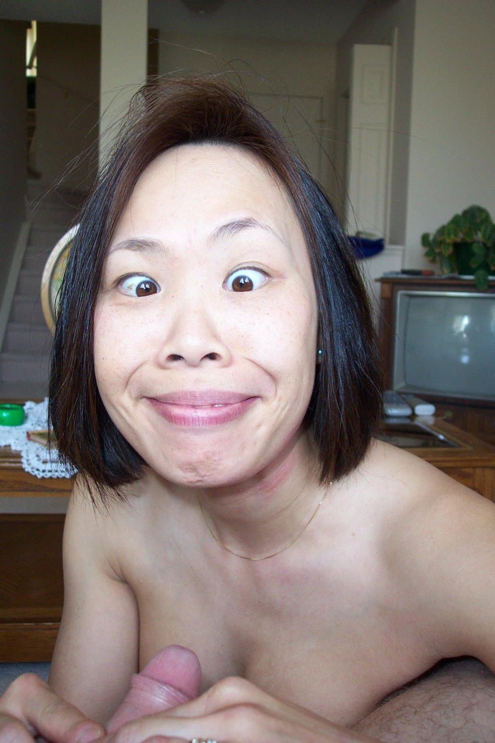 Asian Wife Sucking Cock and Facial as requested