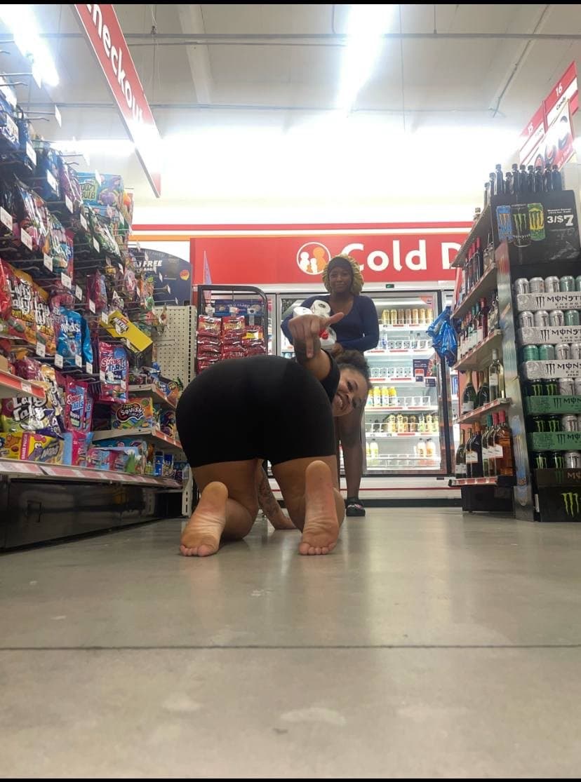 made the slut do all this in public ??even random people were watching her
