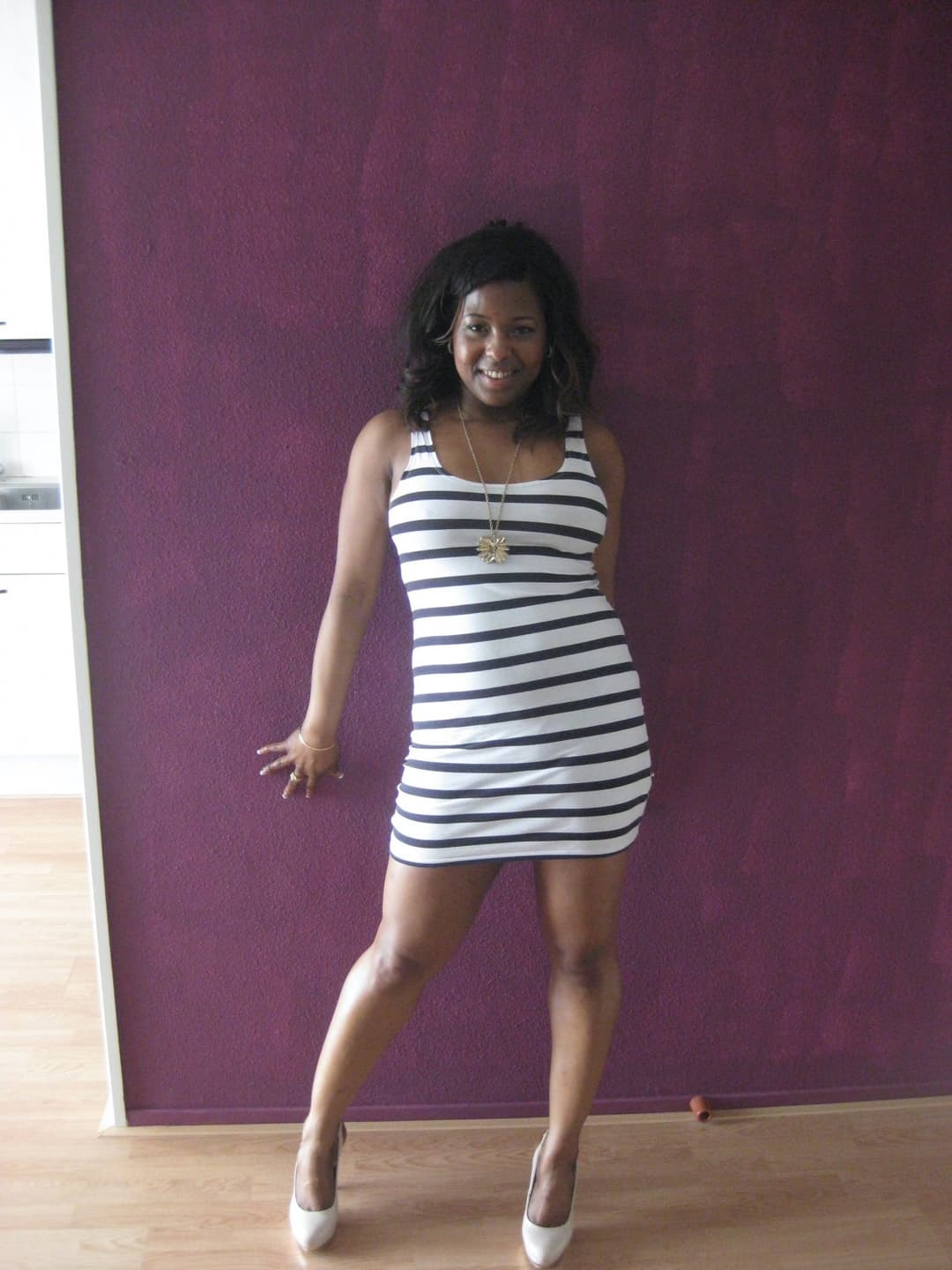 Black ebony girl sucking Big white cock