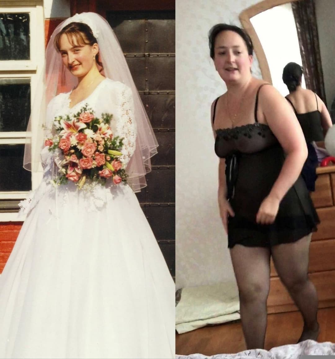 Bride before after