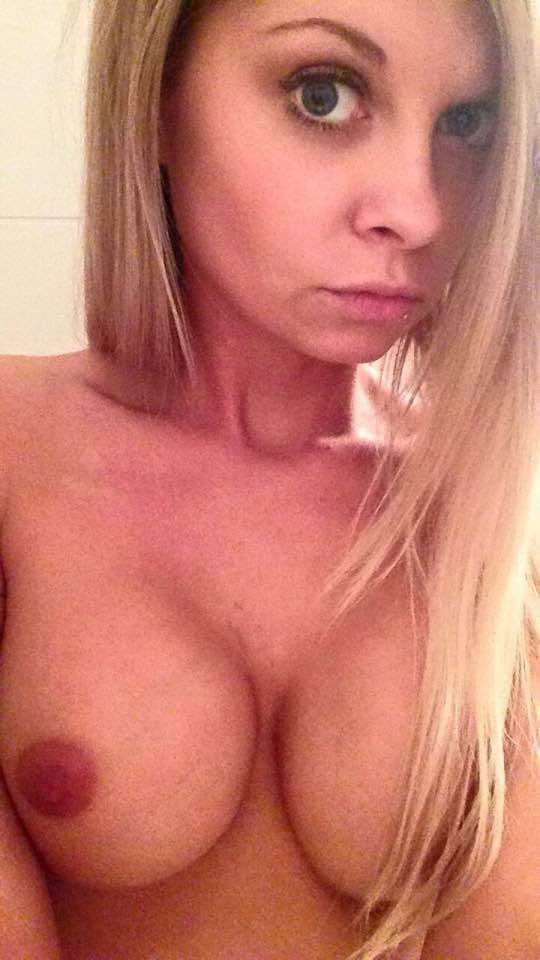 Sexy blonde Kim slut shows her body