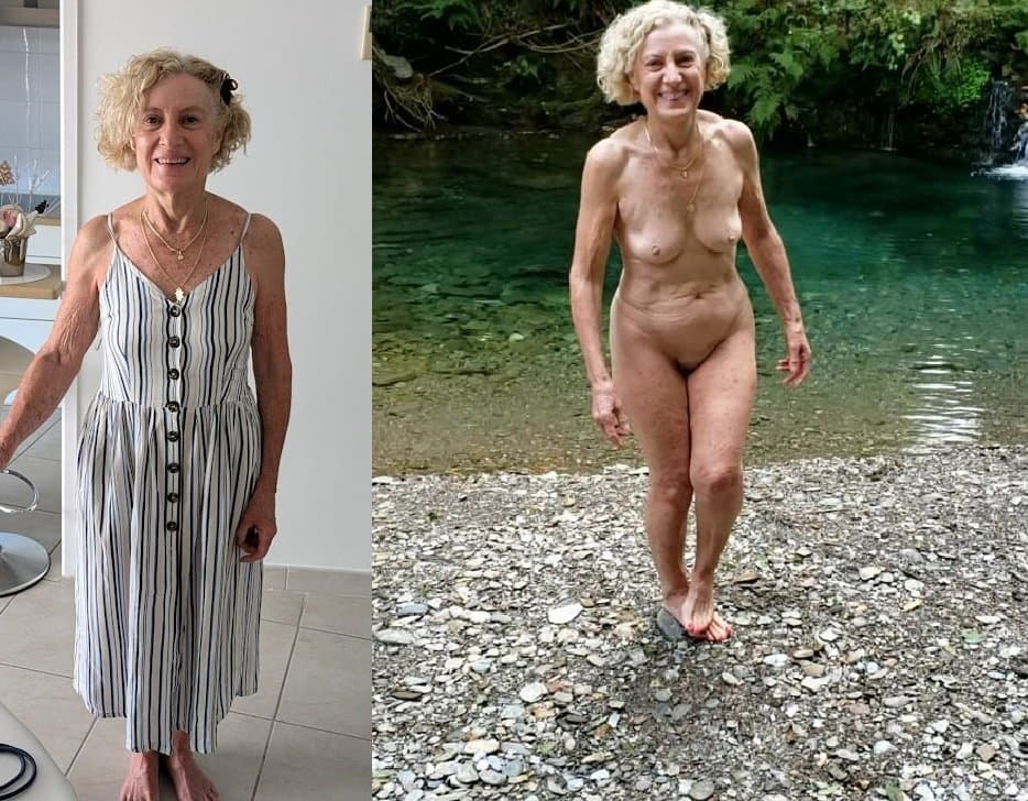 Nurse Solange dressed indoor undressed outdoor (1)