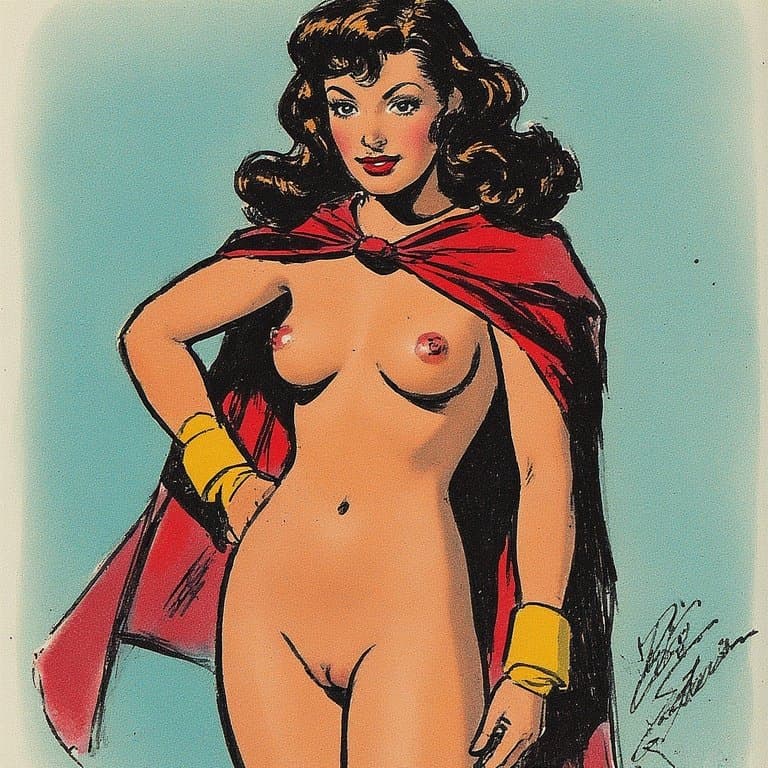 Vintage superhero pinup