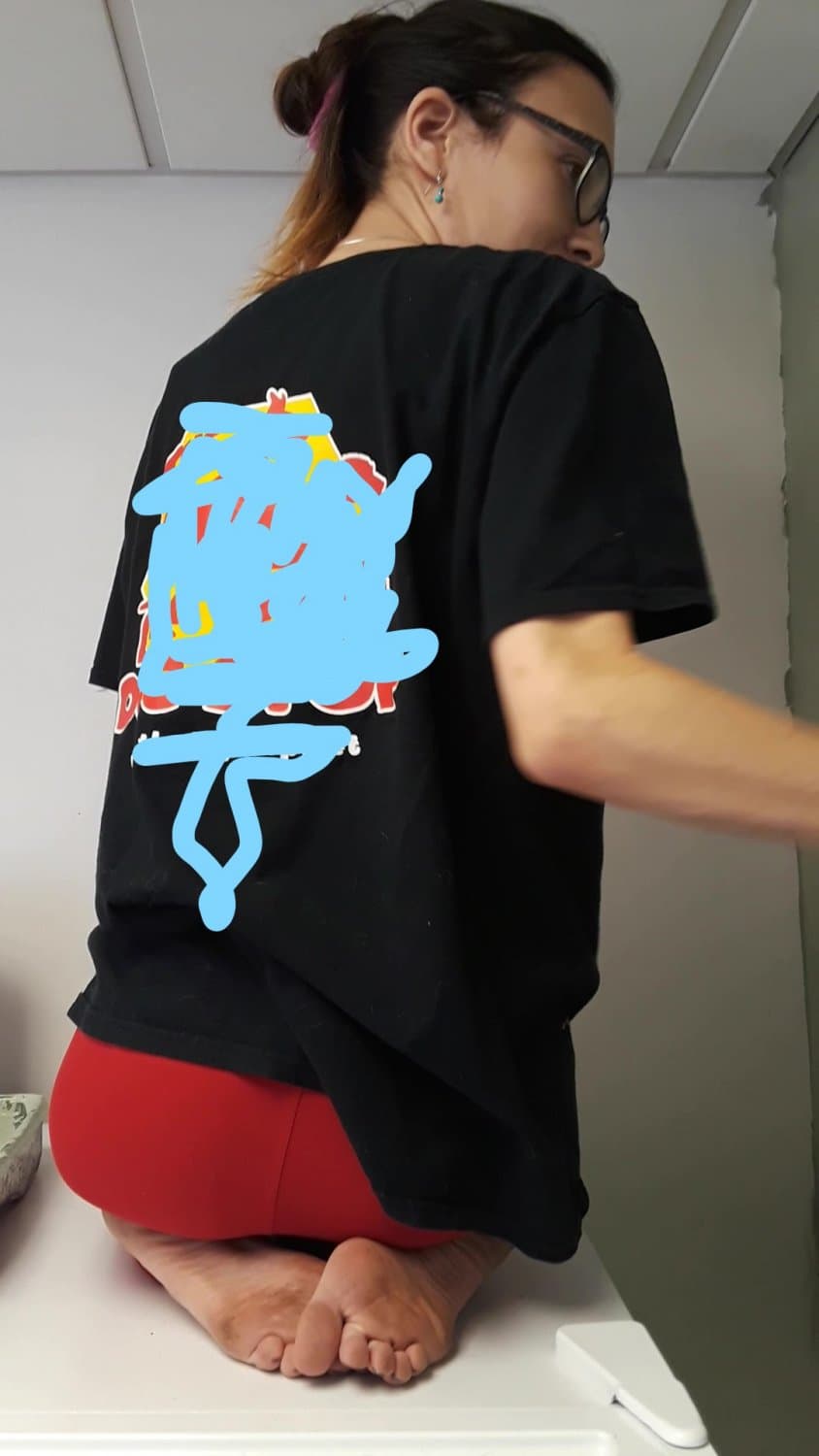 painting the office while being creeped