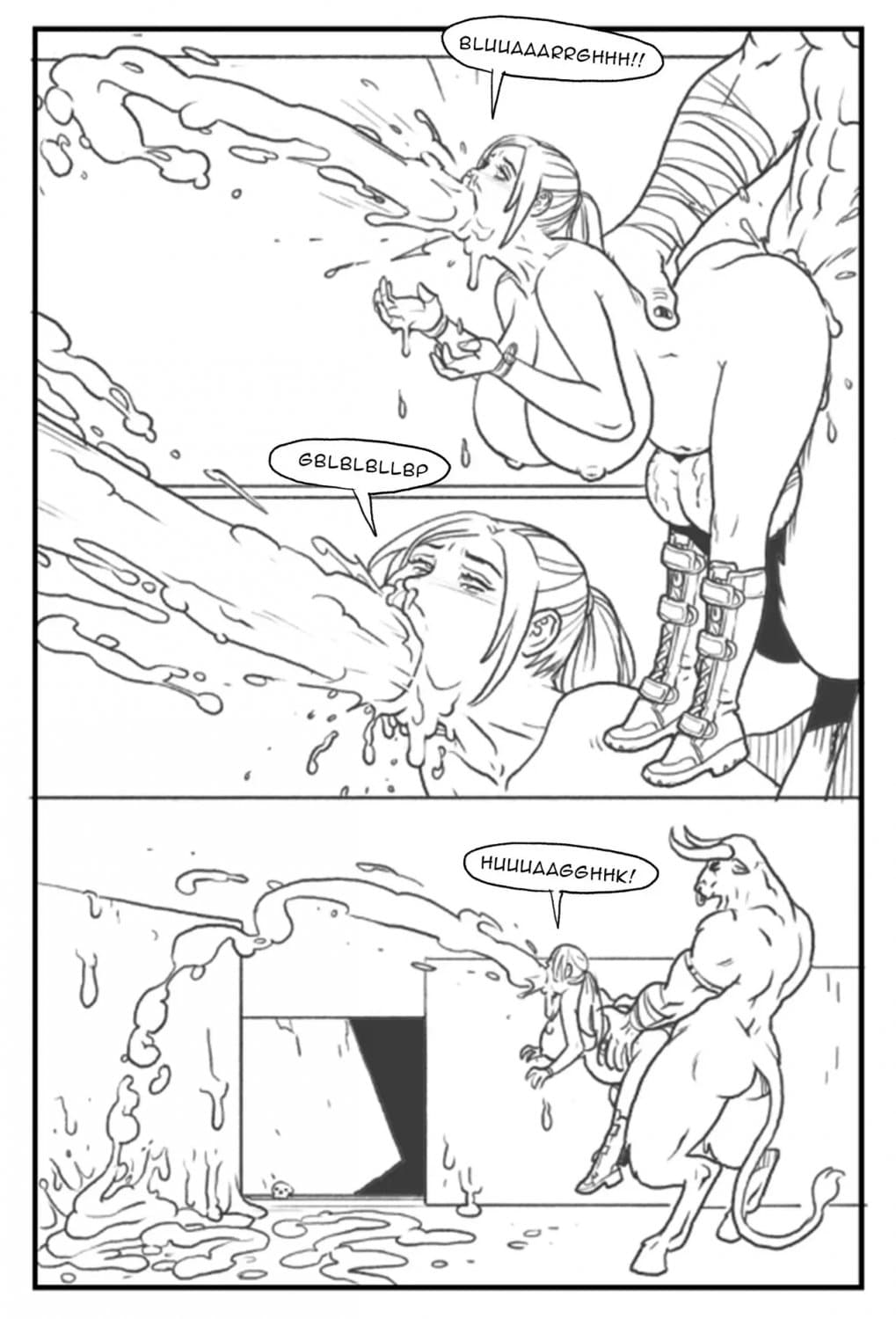 [comic] Lara Croft in the labyrinth of the minotaur (english - español)