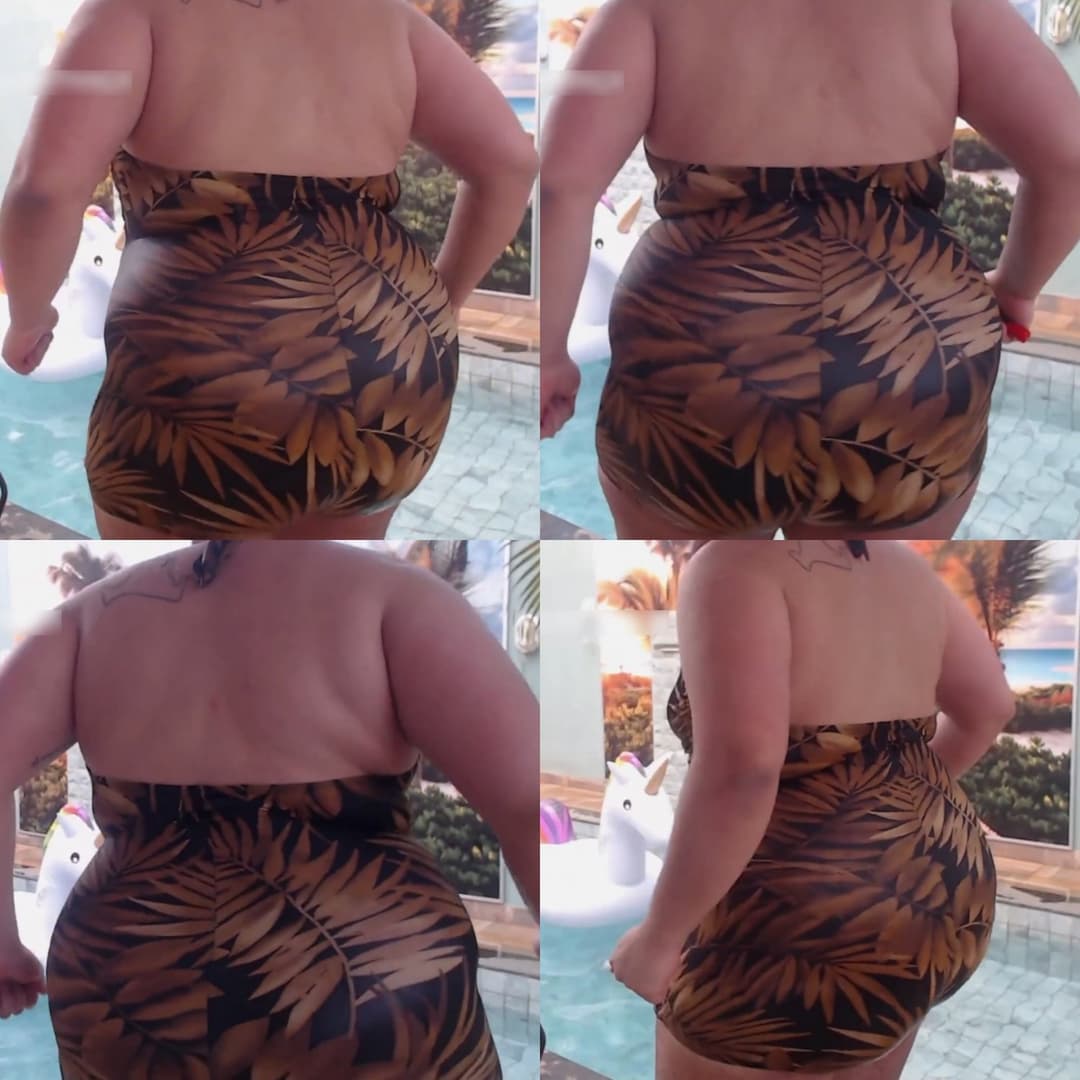 Lesbian Tomboy Dyke Put in Girly Swimsuit Dancing