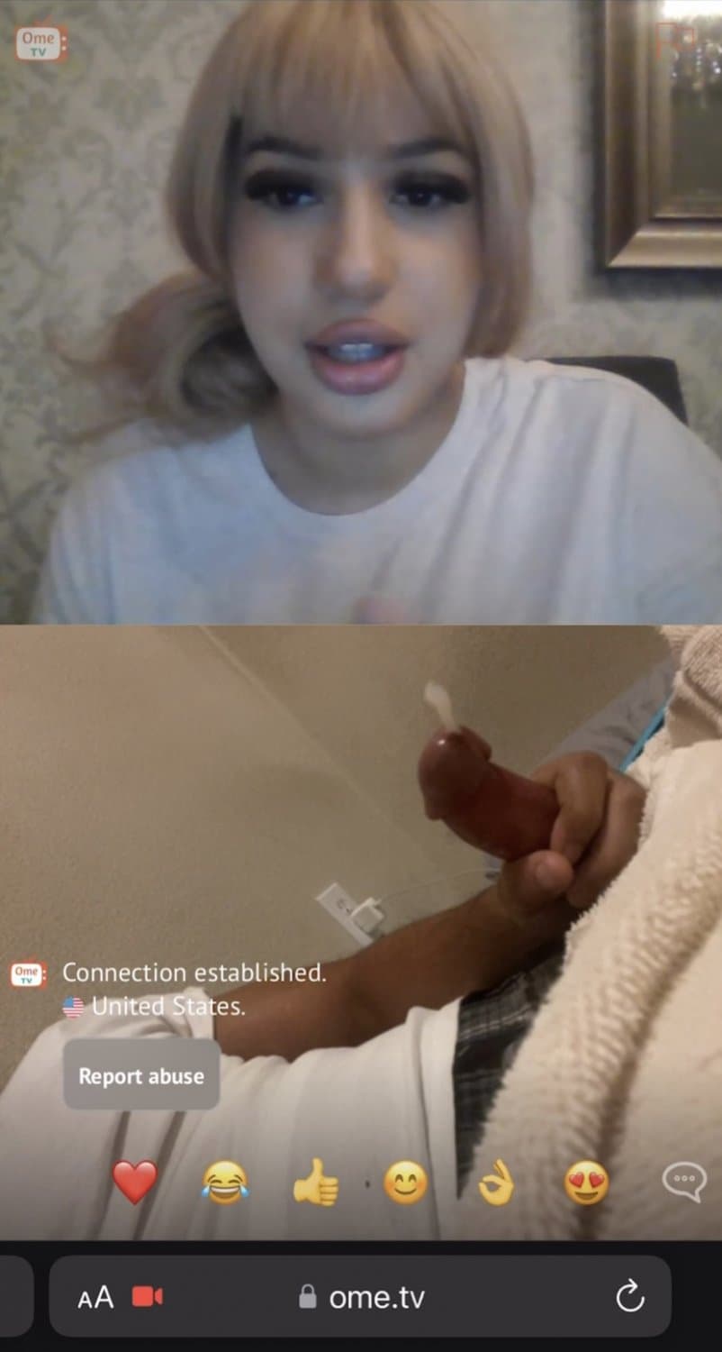 OmeTV porn cute cumshot reaction