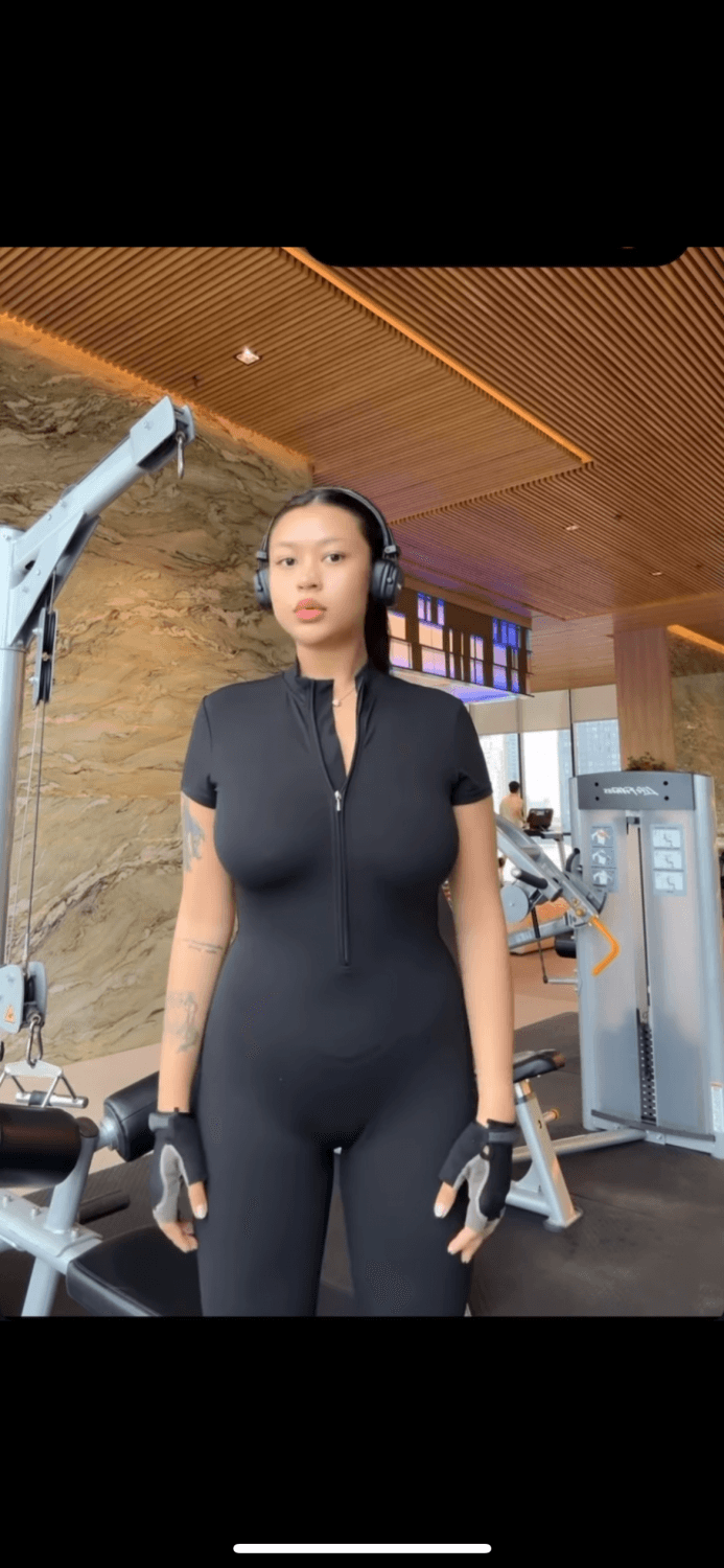 Fit Asian slut with big tits and hard nipples