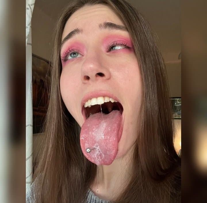 Long tongue girl