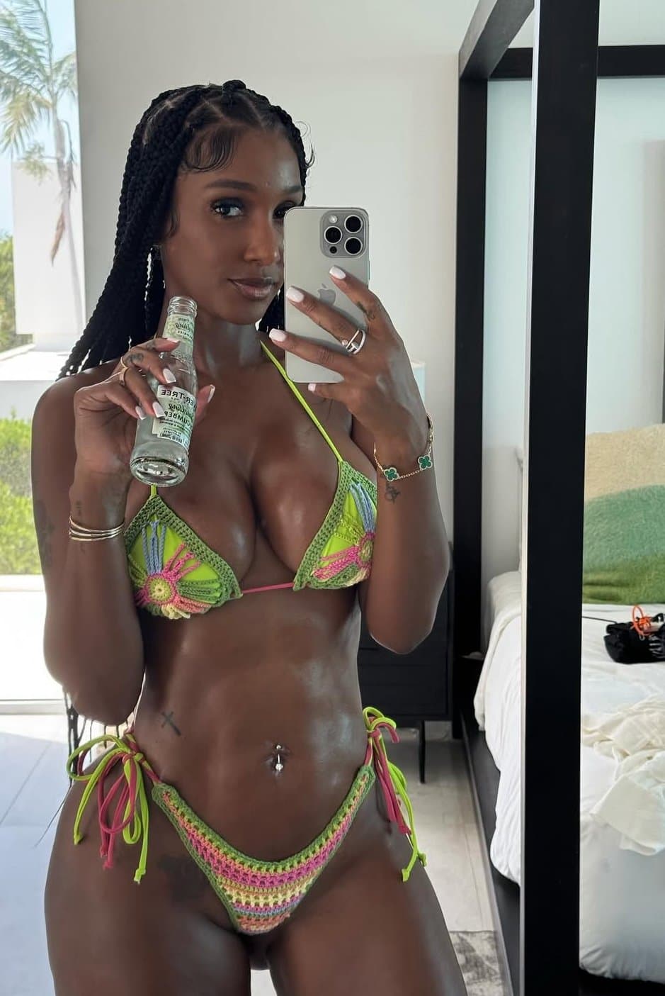 Believe it or not this chick is a grandmother. And she still post her giant tits and ass daily