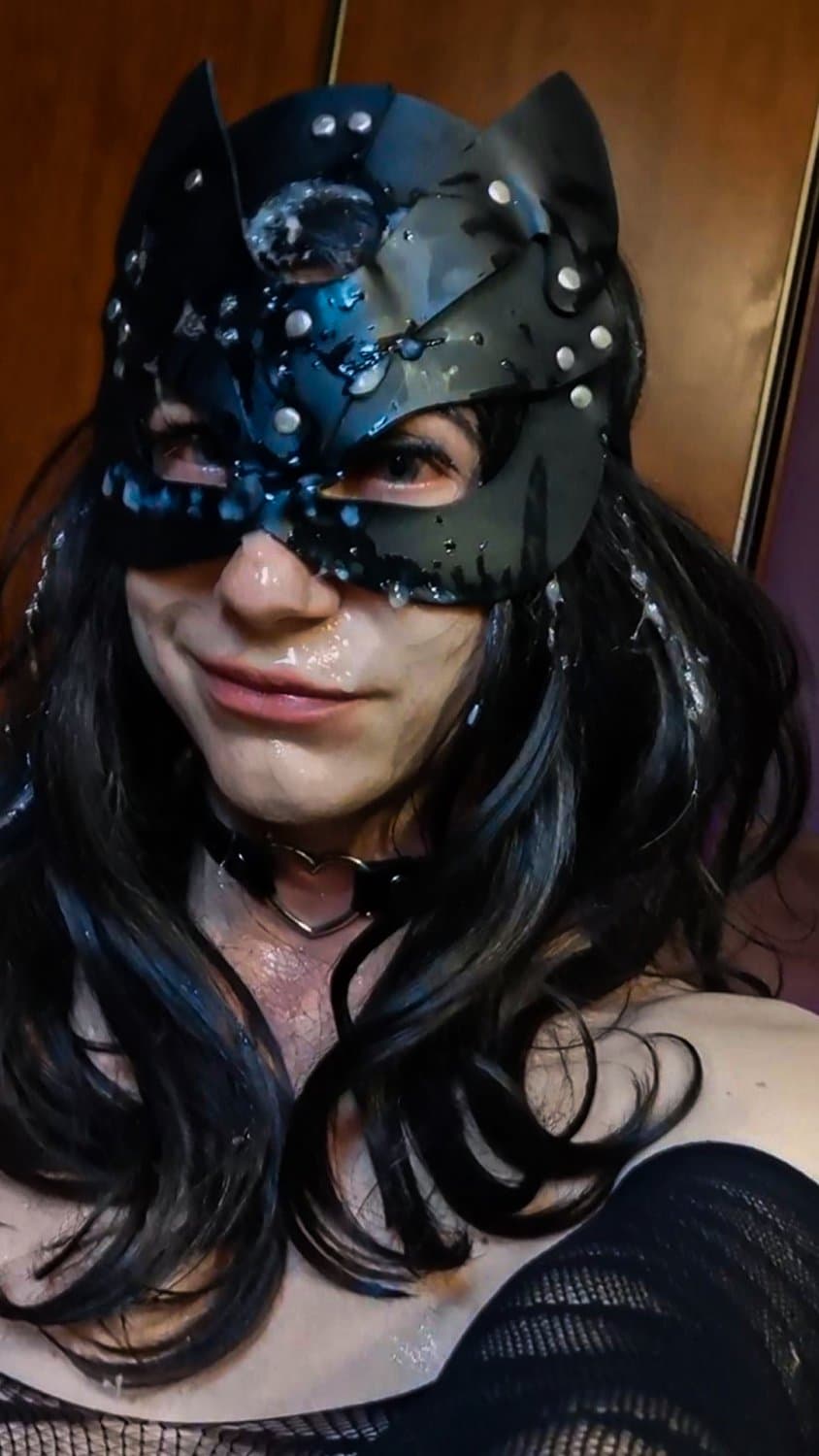sissy self facial and experimenting with own frozen cum (DIIIANA)