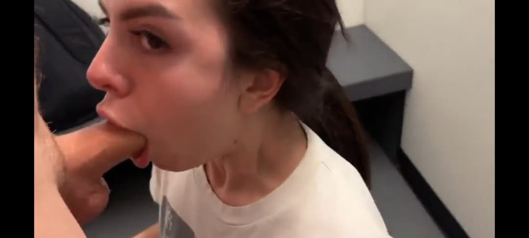 19 Y.O. depraved girl sucks dick sloppy deepthroat and walks down the street with cum on her face