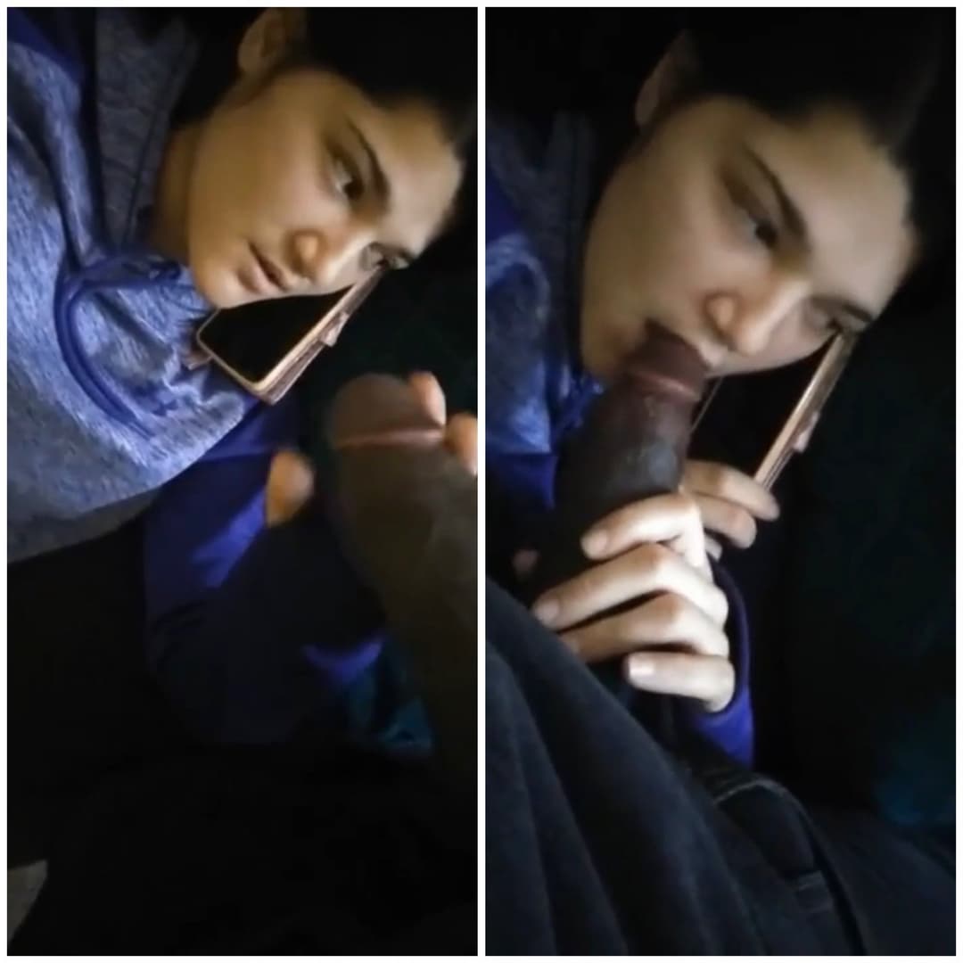 Mom my mouth is filled now. Slutty Teen Sucking BBC while talking to her mom on the phone