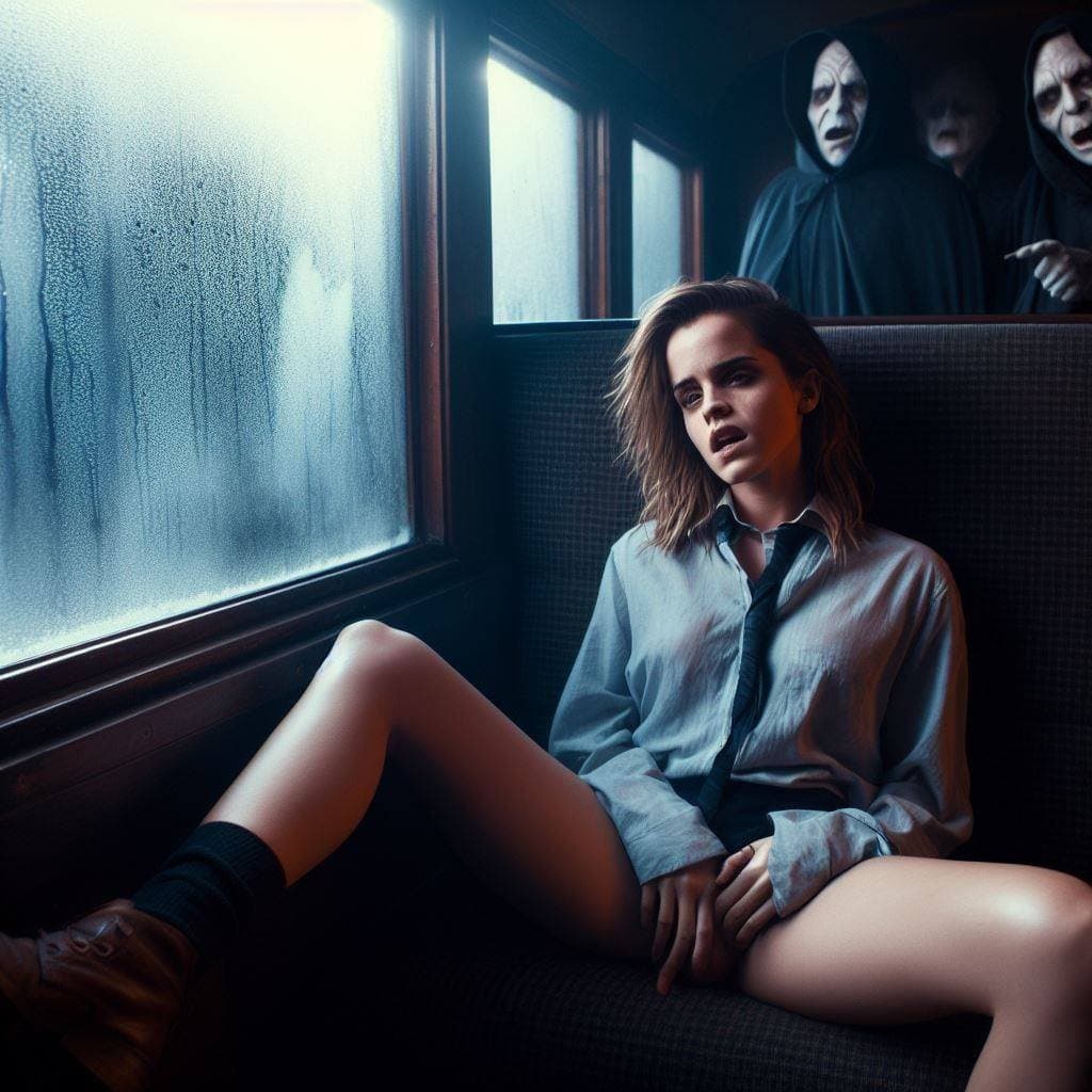 Hermione Granger SQUIRT (Emma Watson +18) masturbating in train