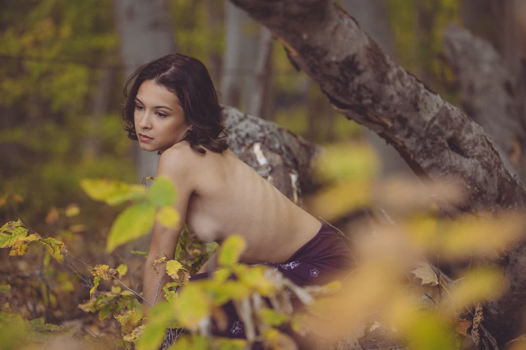 Sabrina Haze a.k.a. Chiyuki Haze from Michigan naked in the woods