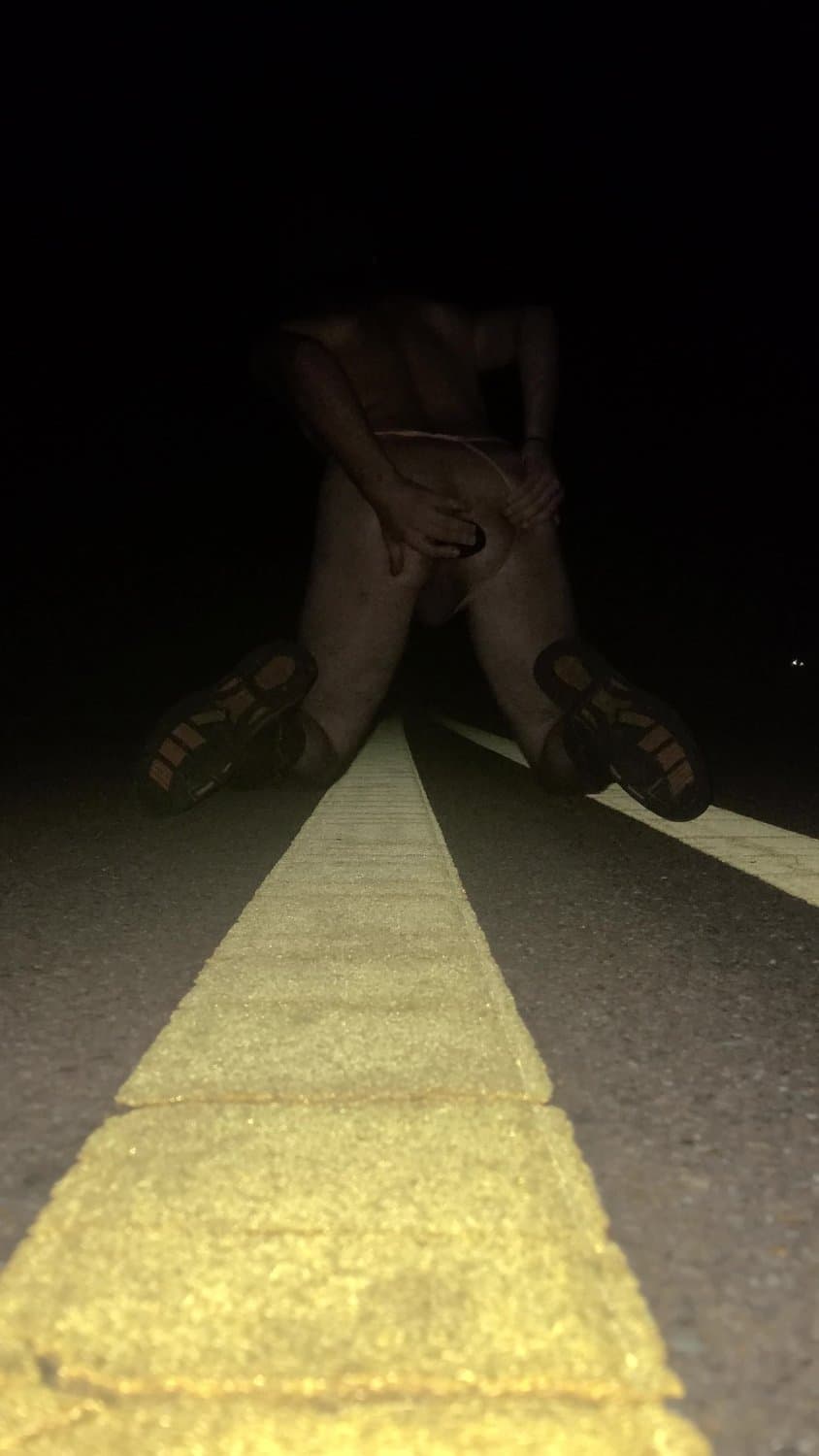 Dickless Dyllon Maddox fucks a rubber cock at Sardis Lake Spillway