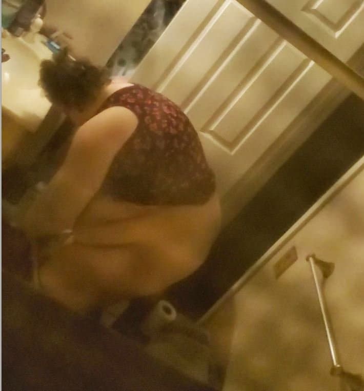 Fat Ass Mature Latina Slut Spy in Bathroom