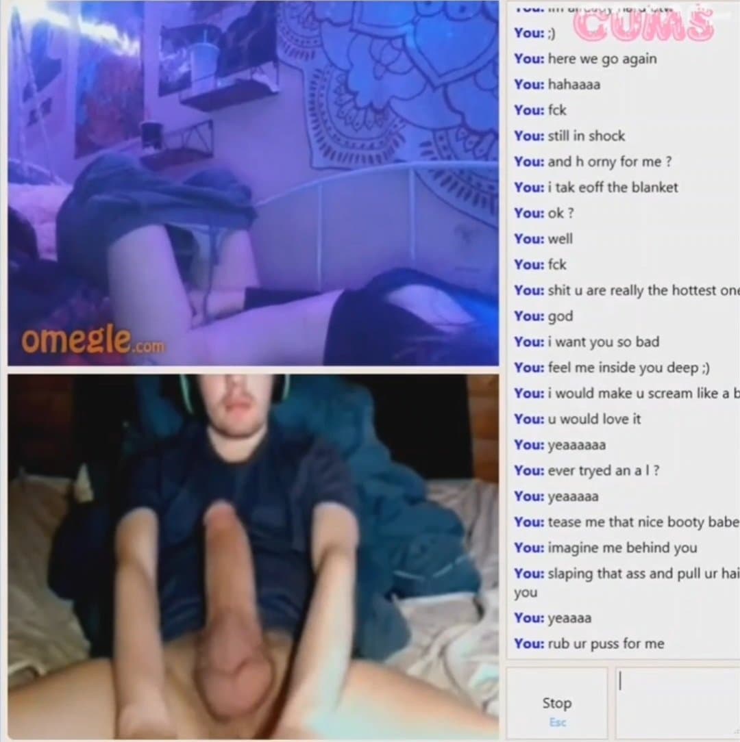 Omegle Girl dry humps and fingers herself