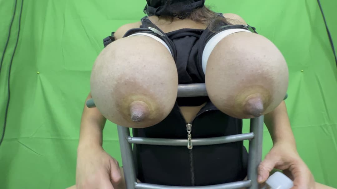 Hucow drinks her milk from goat milk machine