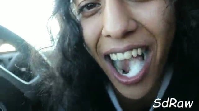 Streetwalker blowjob car swallow cum