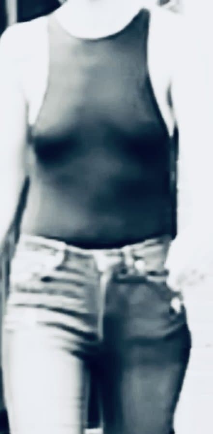 Uk petite milf bra less wearing sheer see through vest English biker milf tattoos