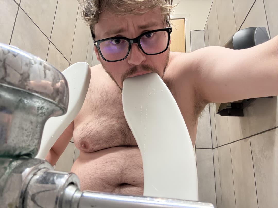 Zachary Tolksdorf licks a toliet and sucks on the seat