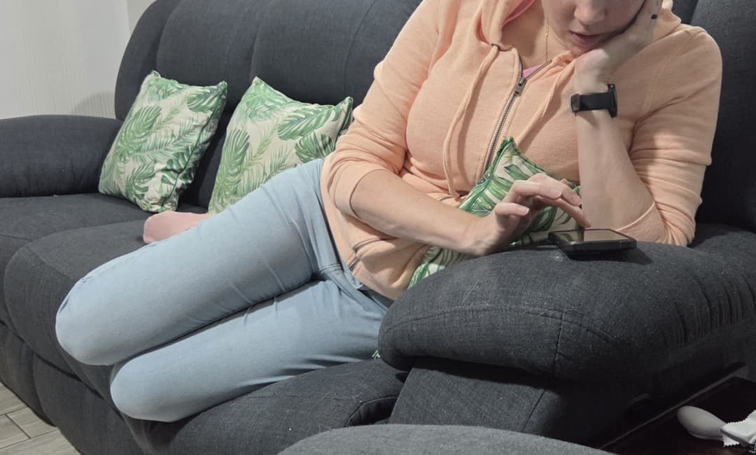 Spy hot wife in blue and black panties