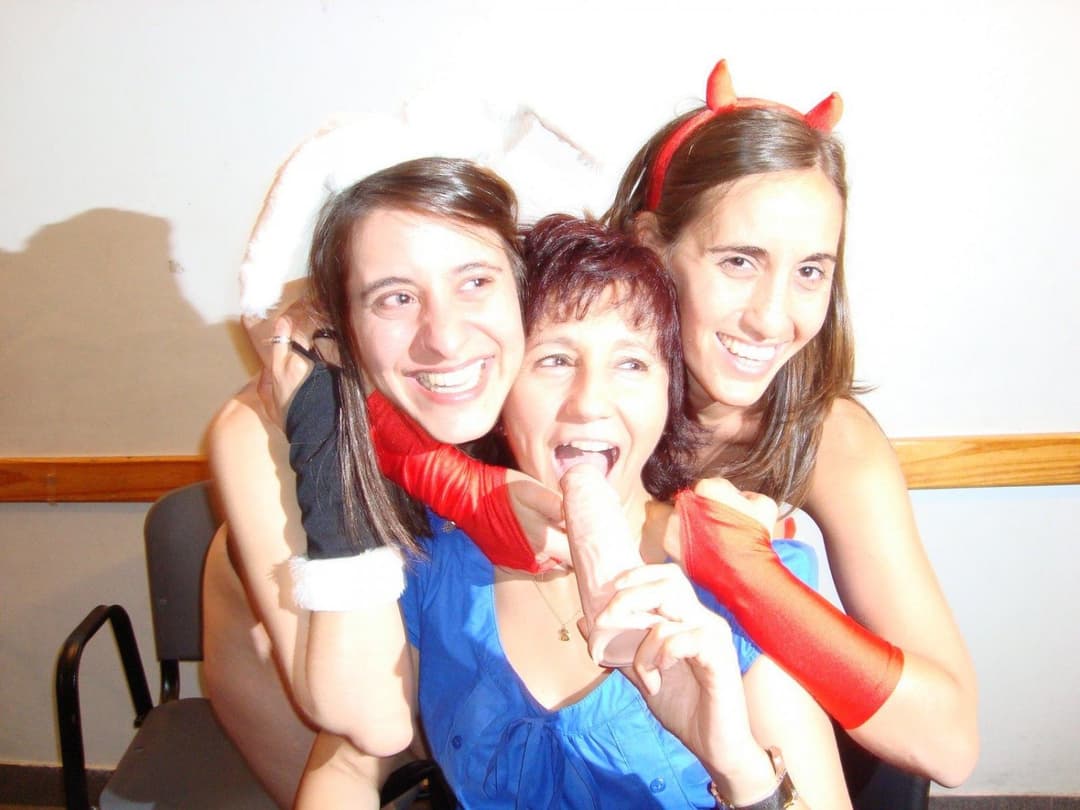 Slutty costume and dildo fun