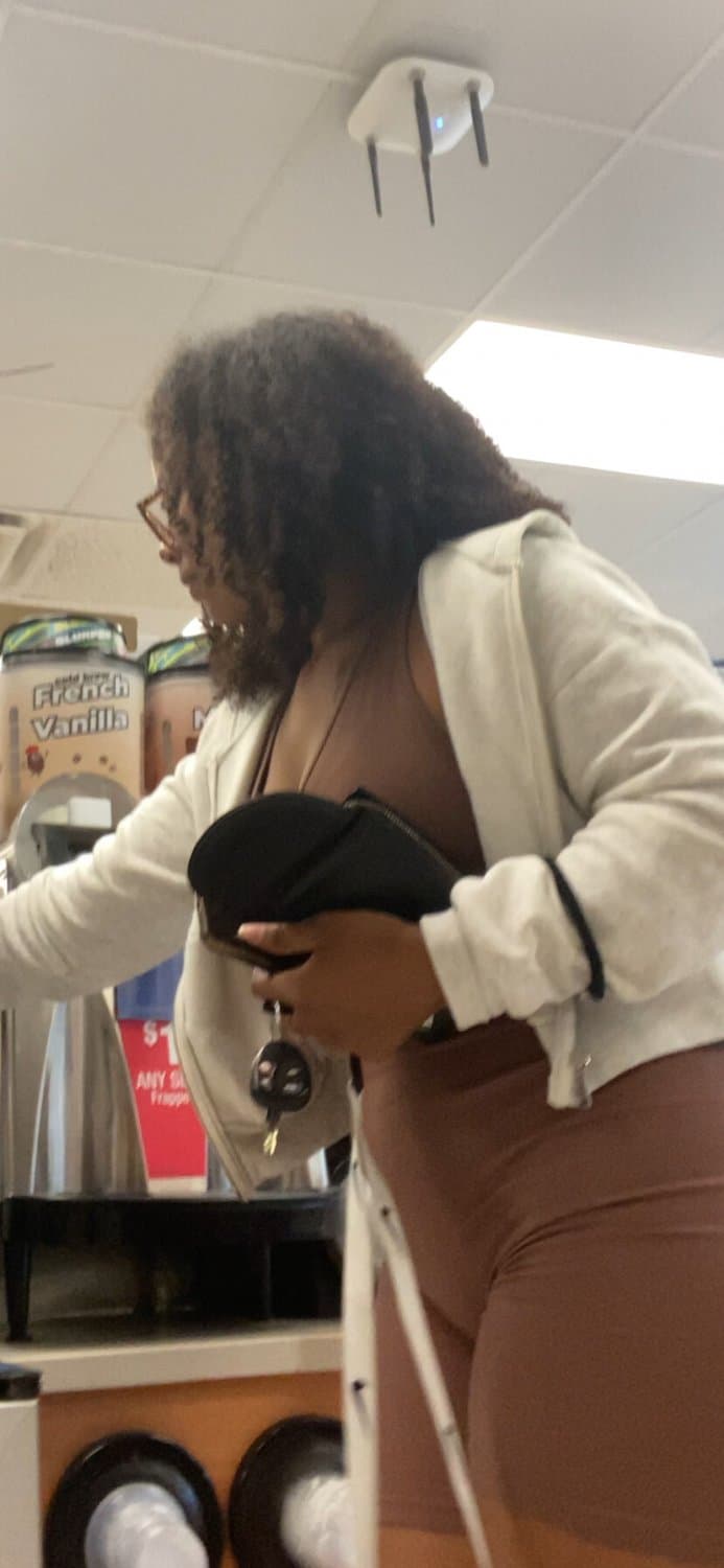 Click to view full size Fat Ass In Body Suit Store Candid