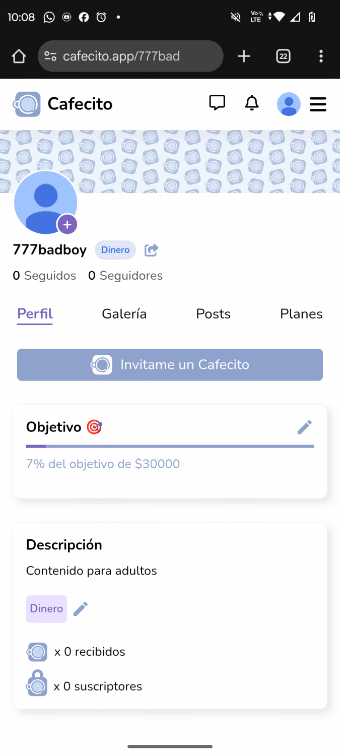 Me hice cafecito 777badboy ahí voy a estar subiendo videos con diferentes chicas de la zona