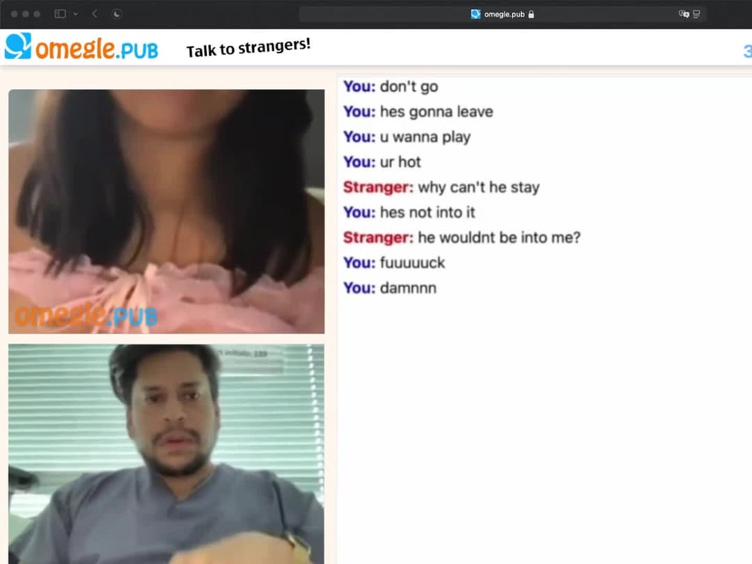 Hot Omegle plays with stranger with super hard cock in live sex chat.