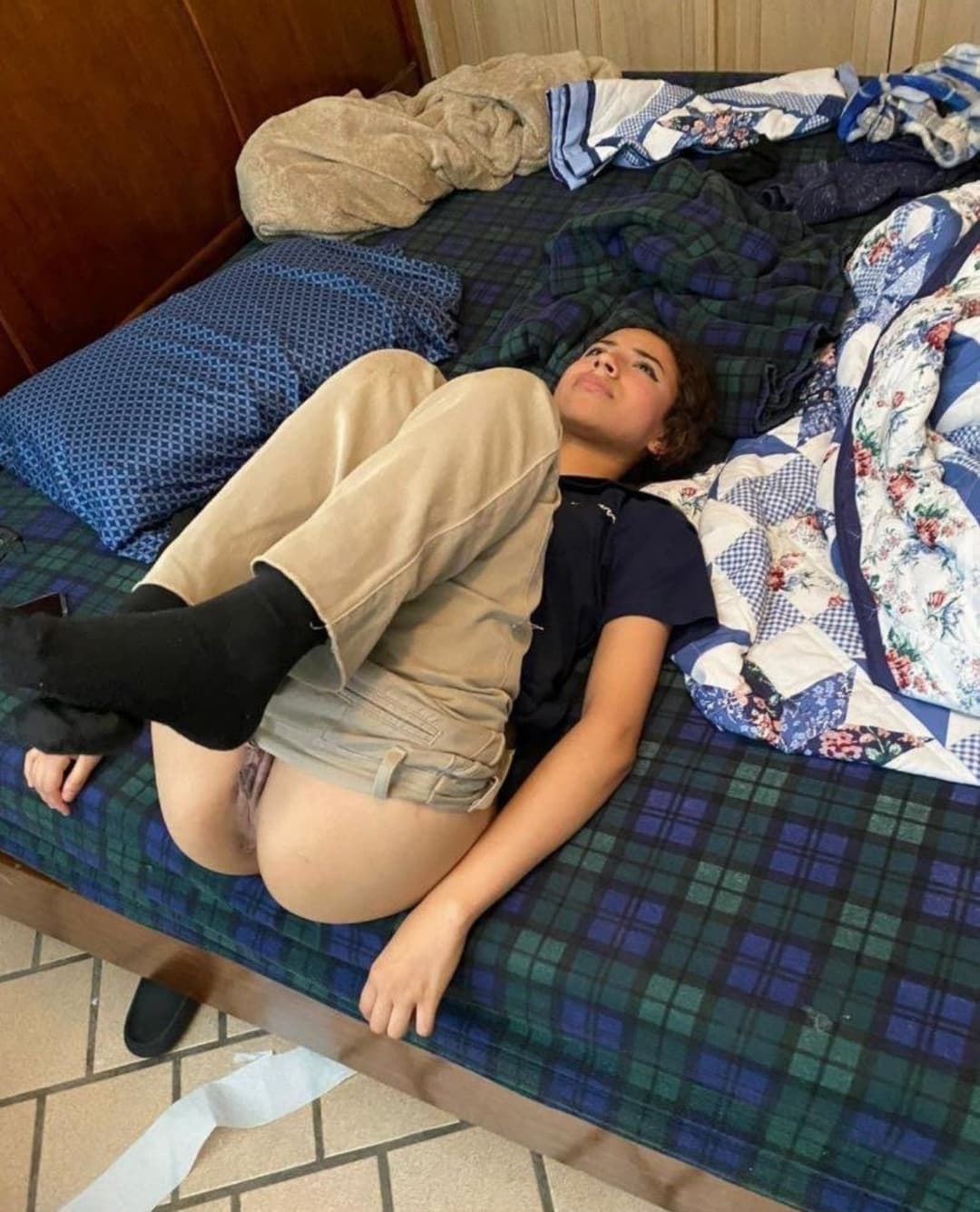 Horny girls flashing their pink pussies