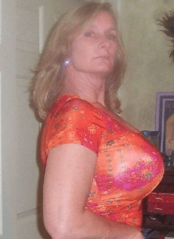 Grandma has huge knockers and a resting bitch face