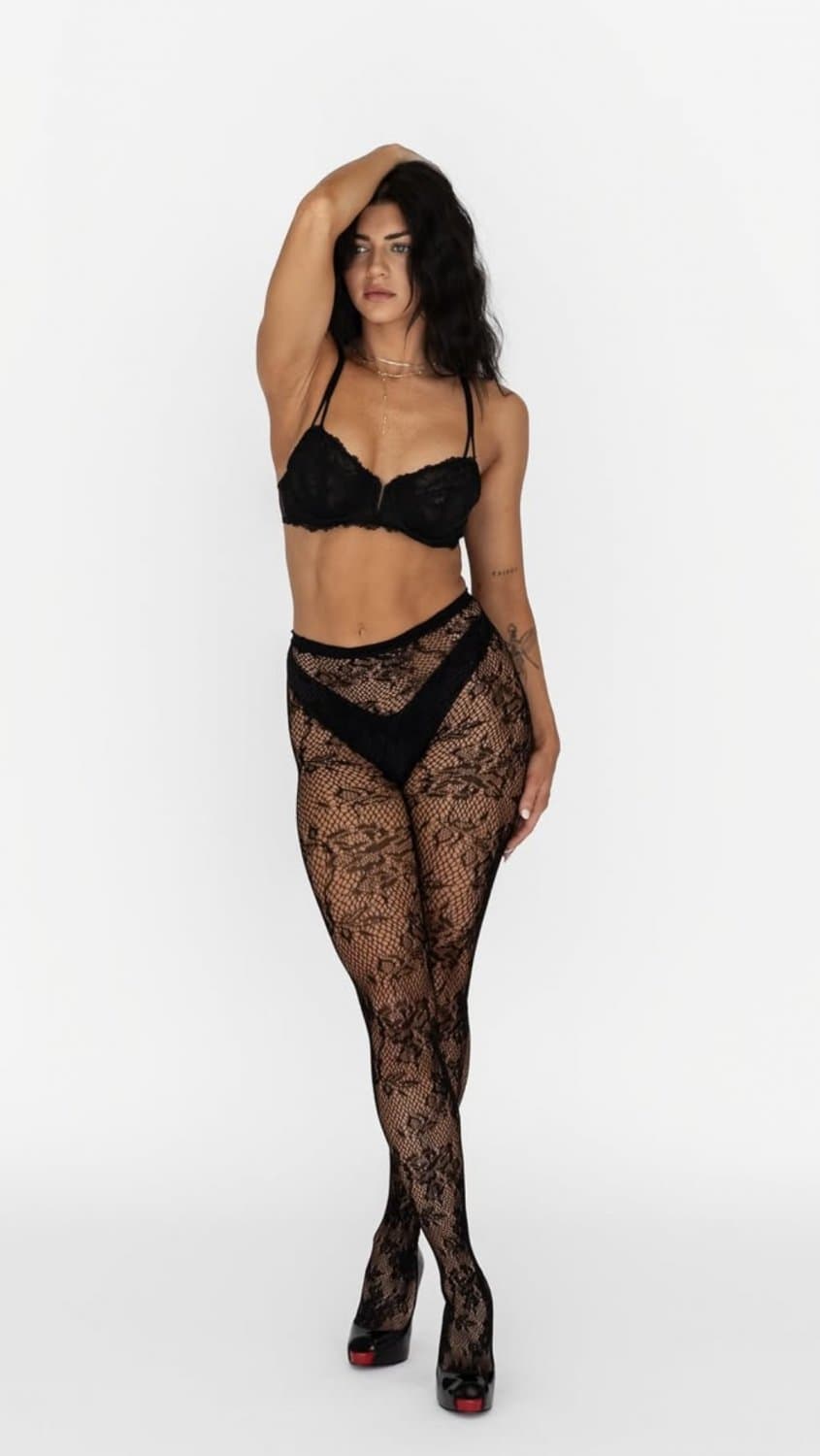 College amateur model shows off sexy body in lingerie & hosiery