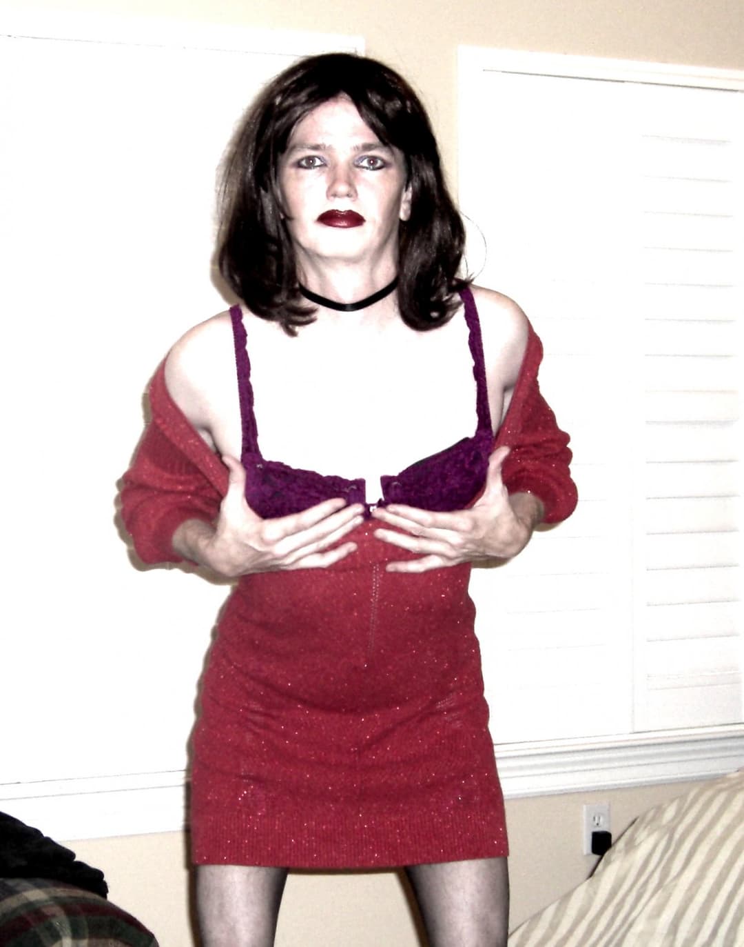 Cindy in Purple Garter