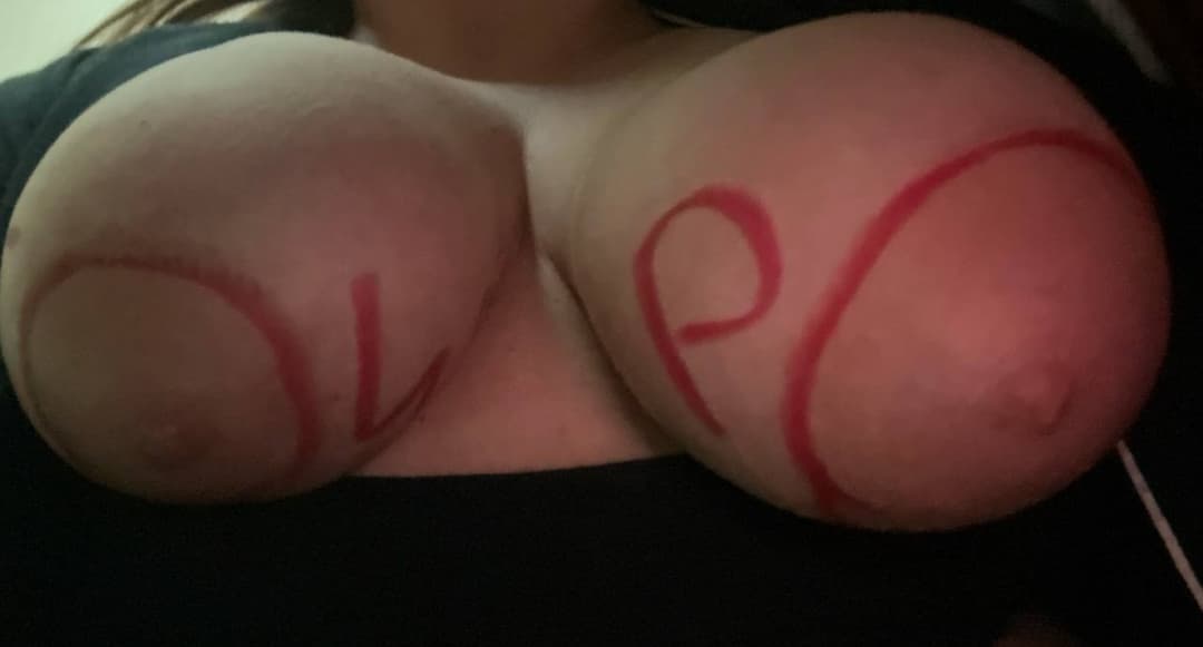 Dumb whore has cow udders