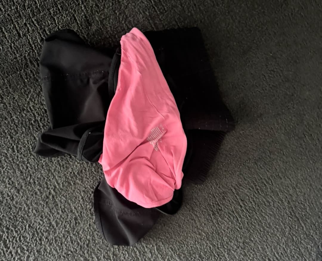 blonde irl wearing pink panties under her shorts