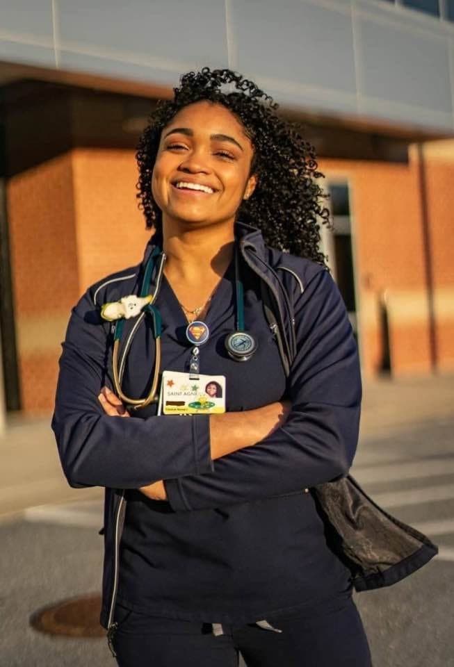 Nurse has that hourglass body