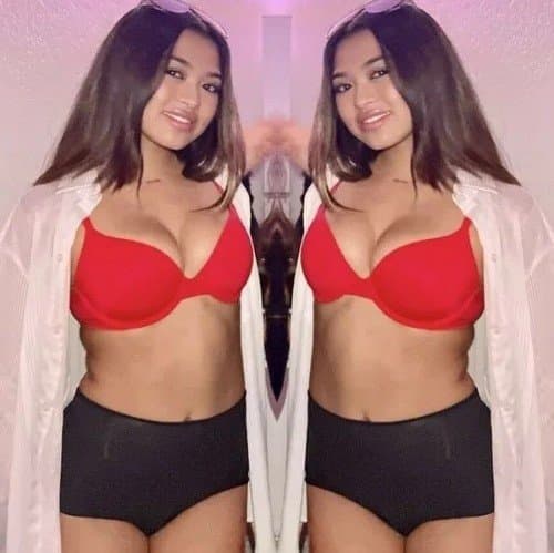Krischelle Delgado - Wearing a Red Bra