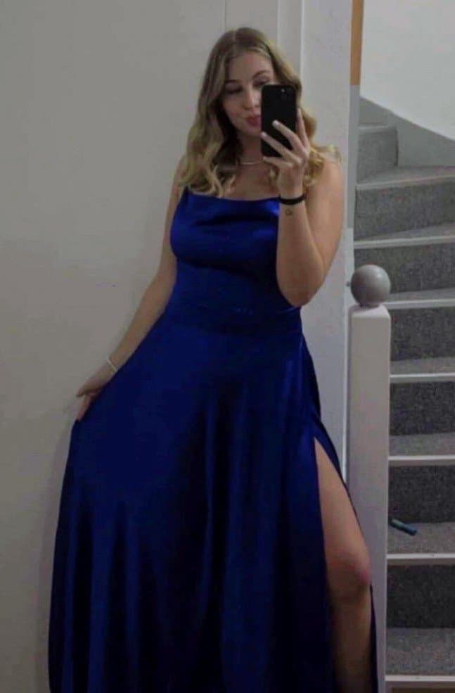 Blonde hair blue eyed curvy IRL Csenge likes to pose and show off her slutty full figured body