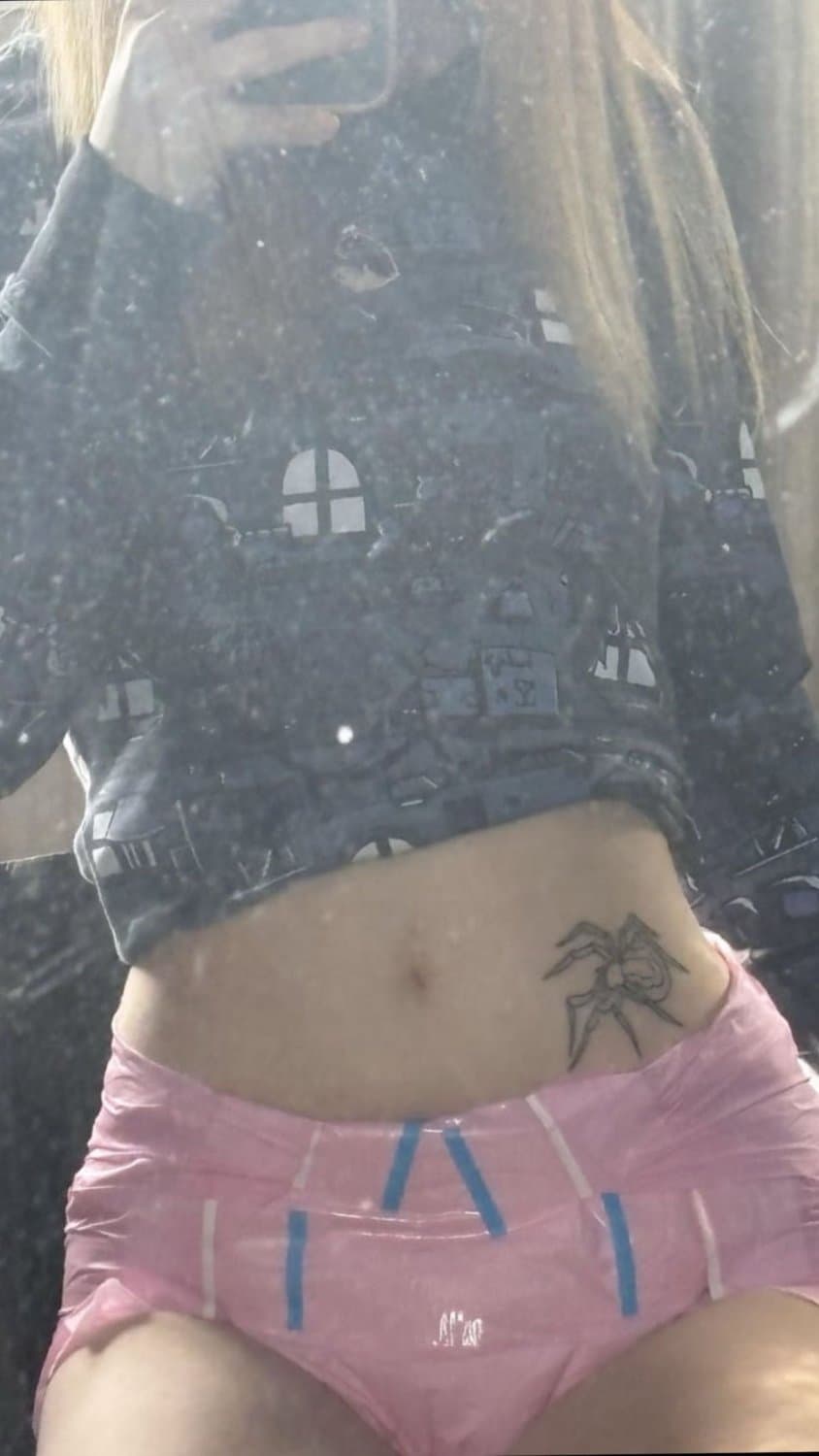 Hot college girl loves showing off her full diapers on snapchat