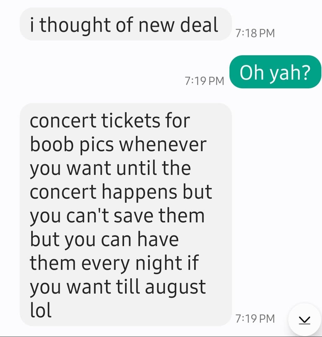 Broke Cheating teen trades nudes for concert tickets pt.3