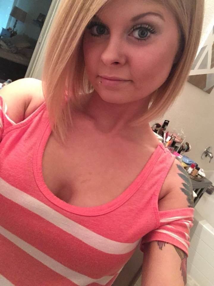 Sexy blonde Kim slut shows her body