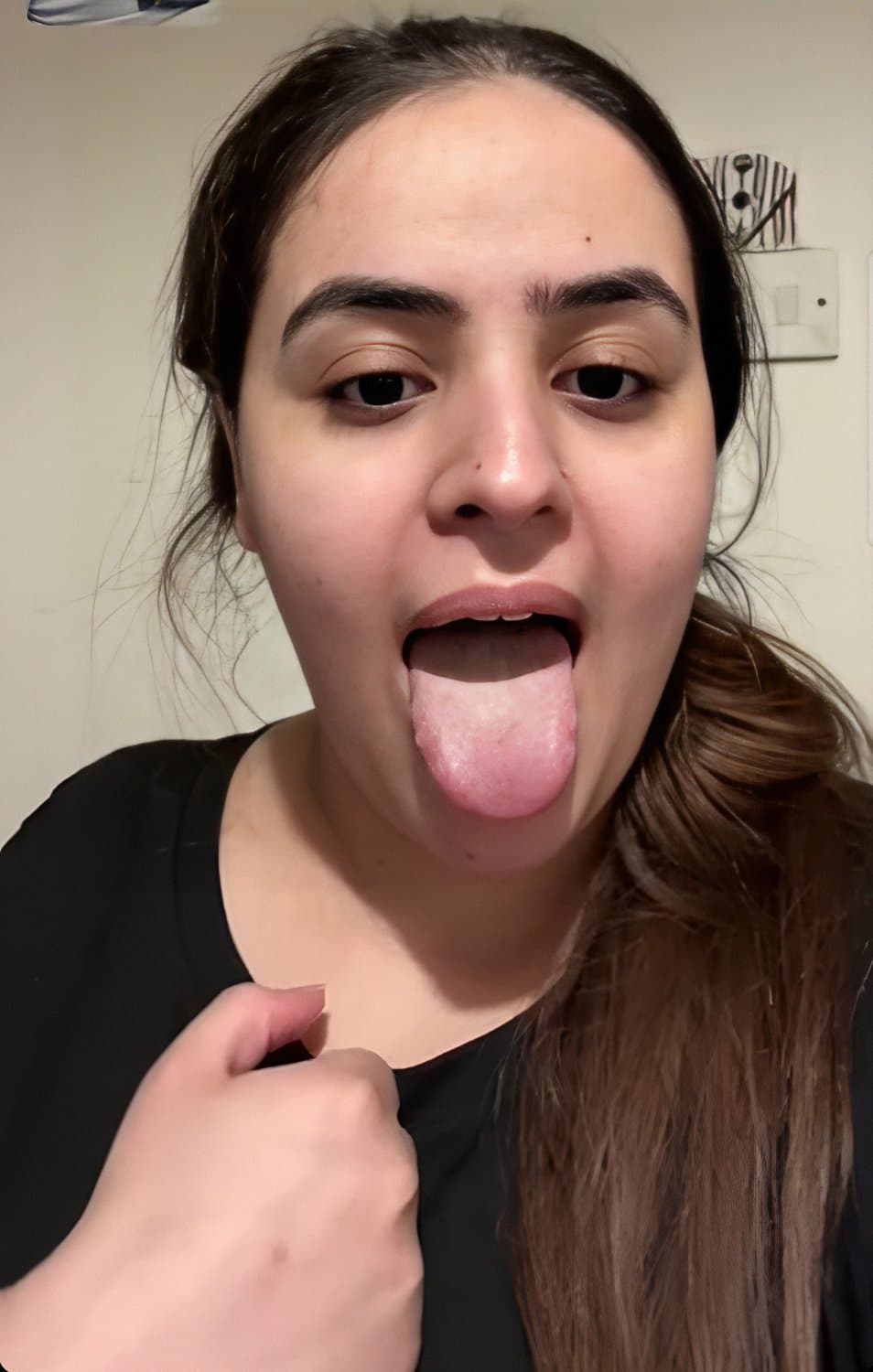 Brown hot slut needs cum on her tongue and preg belly ❤️