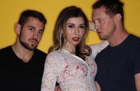 Transgender model engages in bisexual threesome during photoshoot