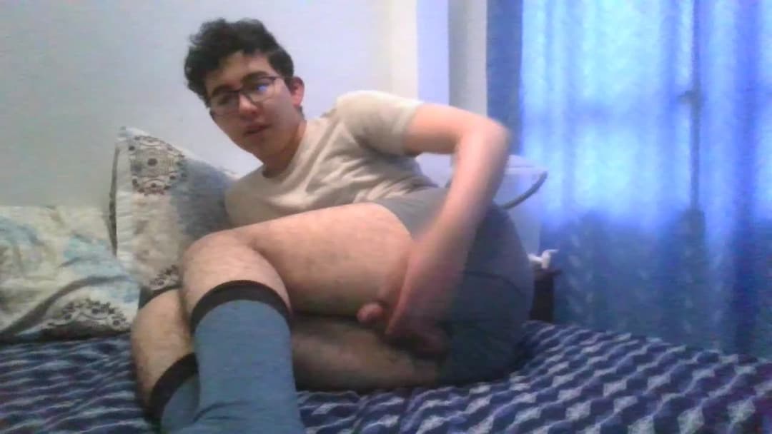 Sexy cute guy masturbating and cumming, femboy