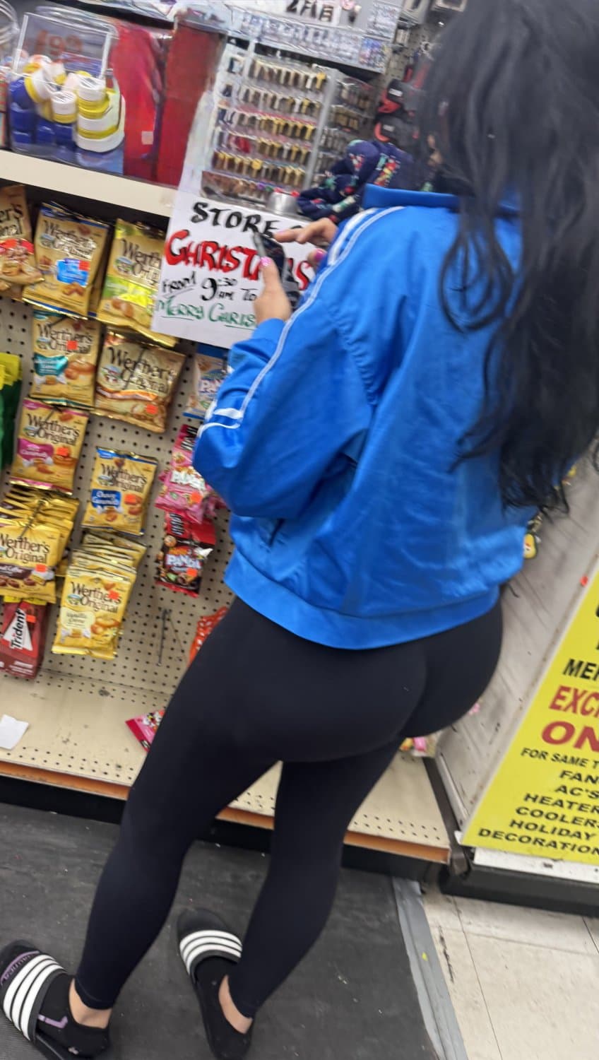 Slim Latina in black tights!