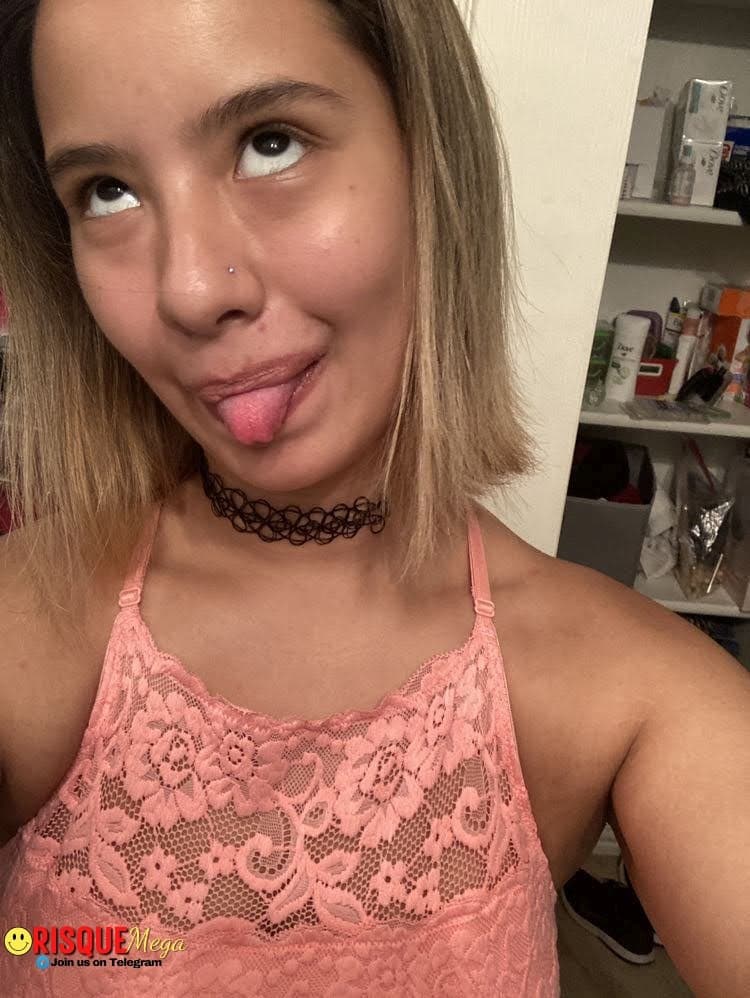 chubby dark skinned shows off body